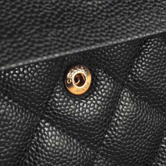Chanel Timeless Black Caviar Leather Classic Jumbo Double Flap Bag - Picture 12 of 16